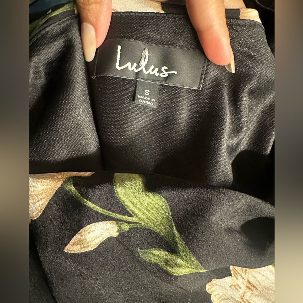 Lulus Florally in Love Black Floral Print Asymmetrical Midi
Dress - Picture 5 of 5